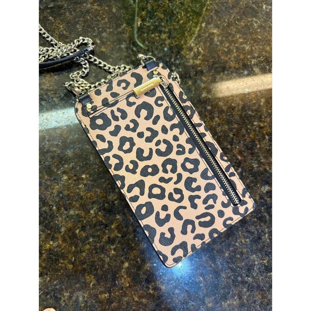 Kate Spade New York Leopard Print Phone Crossbody Wallet Purse Chain Strap NWOT - Picture 4 of 6